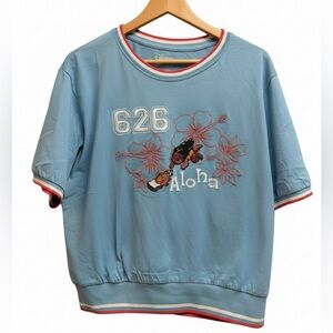 Disney Lilo & Stitch 626 Aloha Ringer Tee – Y2K Vibes – Cropped - Size XL